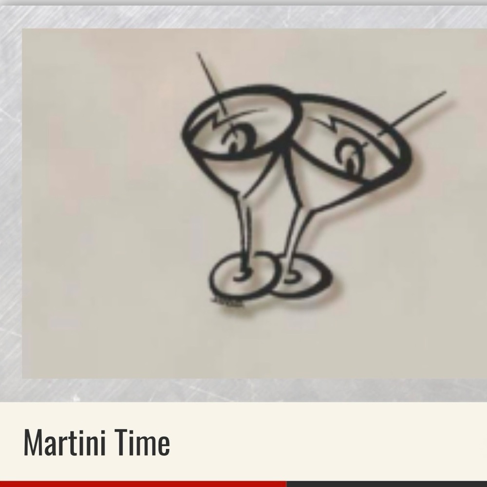 Black Metal Martini Wall Art